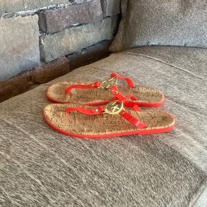 MICHAEL Michael Kors Jelly Logo Sandal Red Orange
